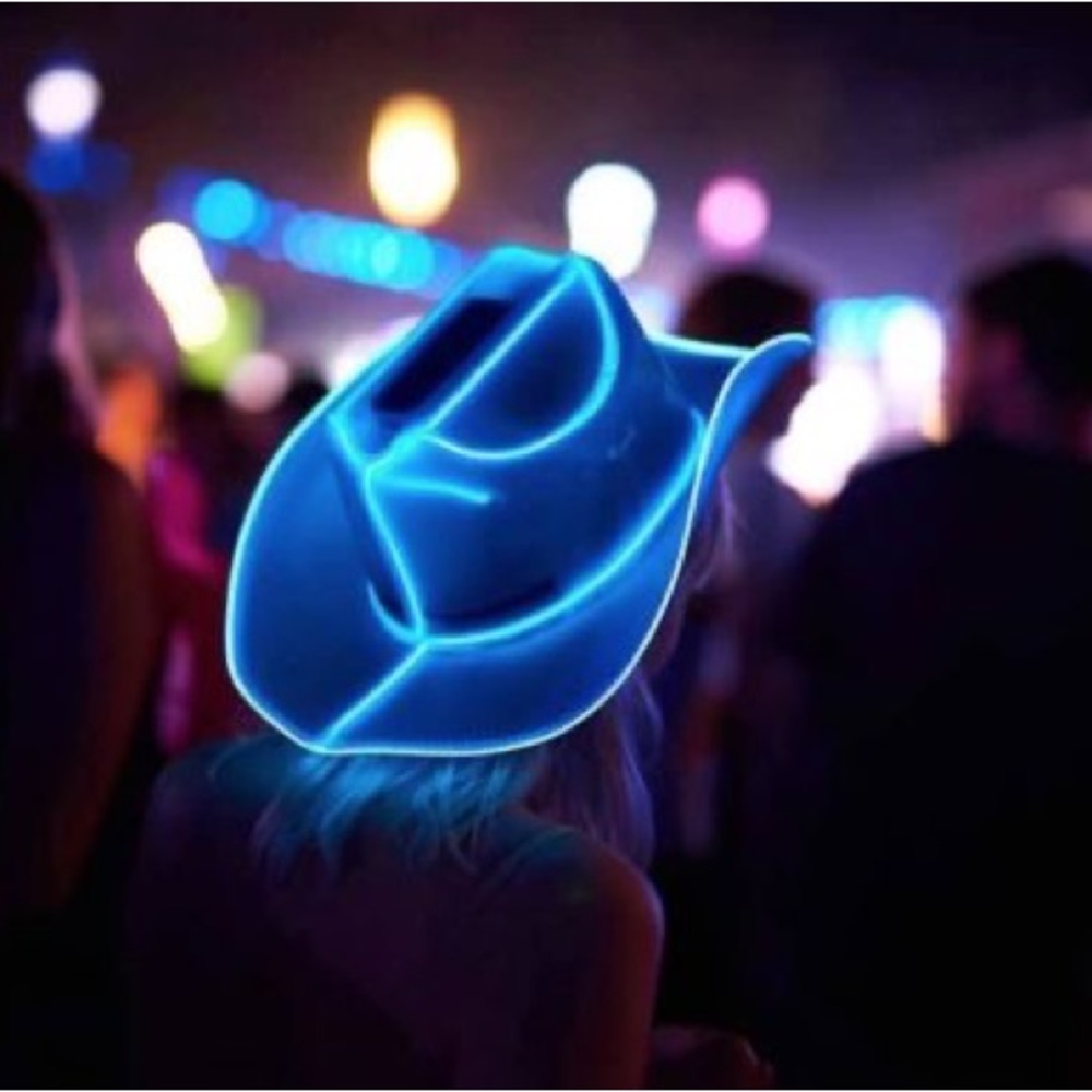 Neon cowboys blue cowboy hat
